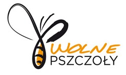 Fikuśna pszczoła i napisa Wolne Pszczoły